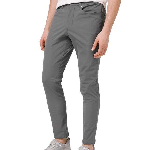 Lululemon ABC Pant Slim Warpstreme Asphalt Grey Men's Size 36 x 28 EUC - Picture 1 of 9